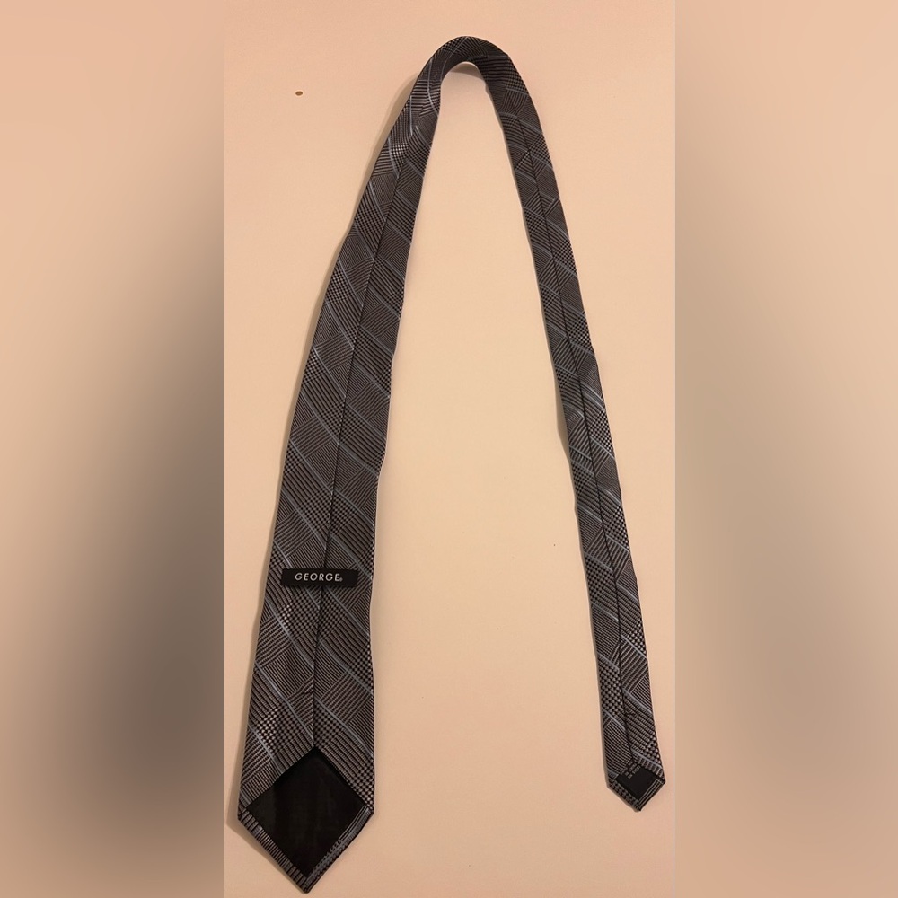 George Black and Silver Patterned Tie